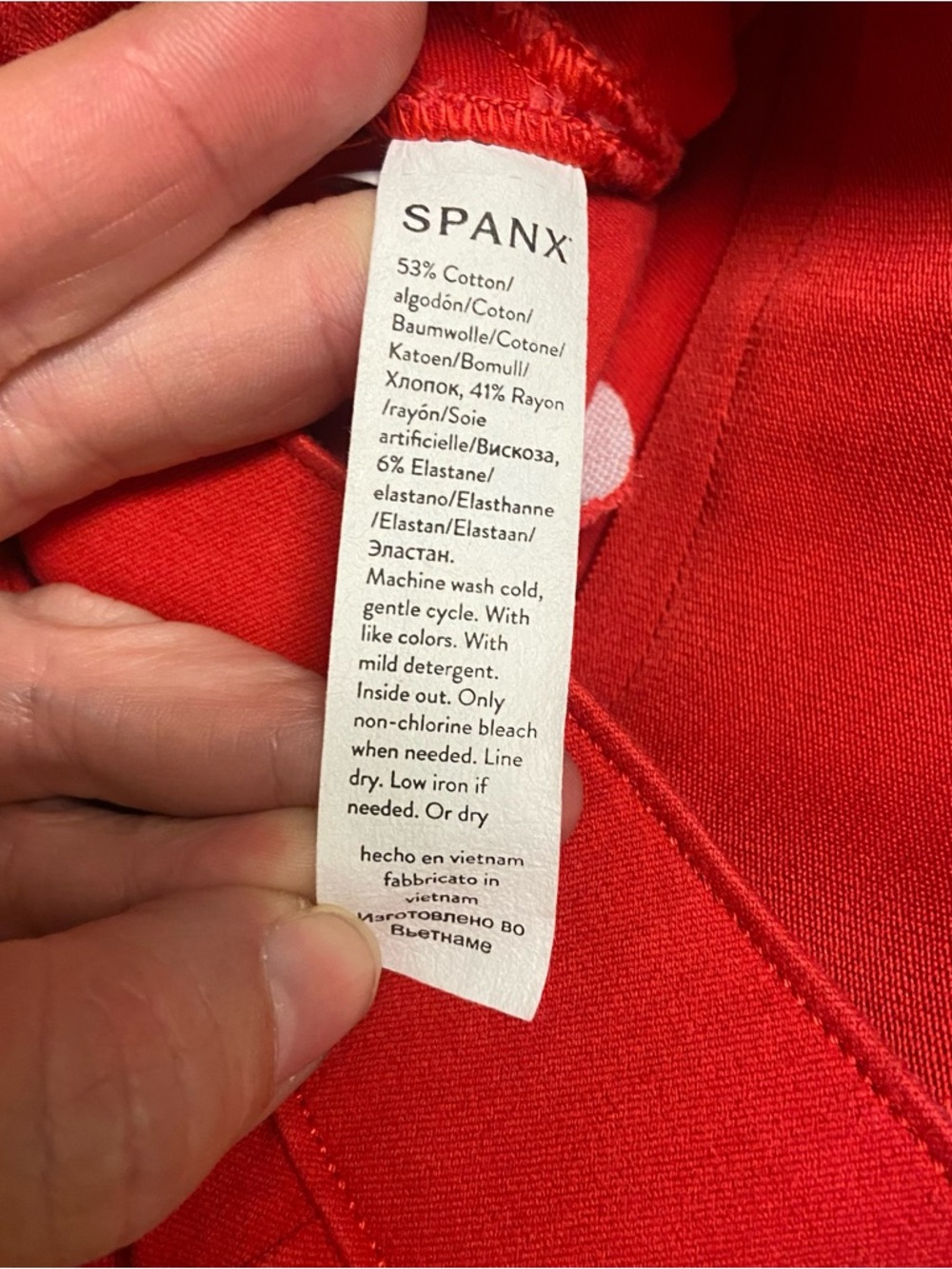 Spanx Red Polished Kick Flare Pants Size L Tall Stretch Flattering Party - Picture 8 of 12